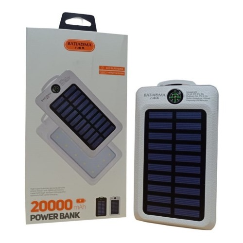 Batiaoma 20000mAh Solar Power Bank Portable Fast Charging With LED Light
